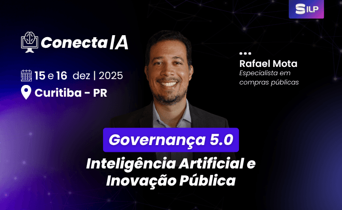 ConectaIA: Governança 5.0 – Inteligência Artificial e Inovação Pública, nos dias 15 e 16 de Dezembro de 2025. Presencial em Curitiba – PR, com carga horária de 16 horas.
